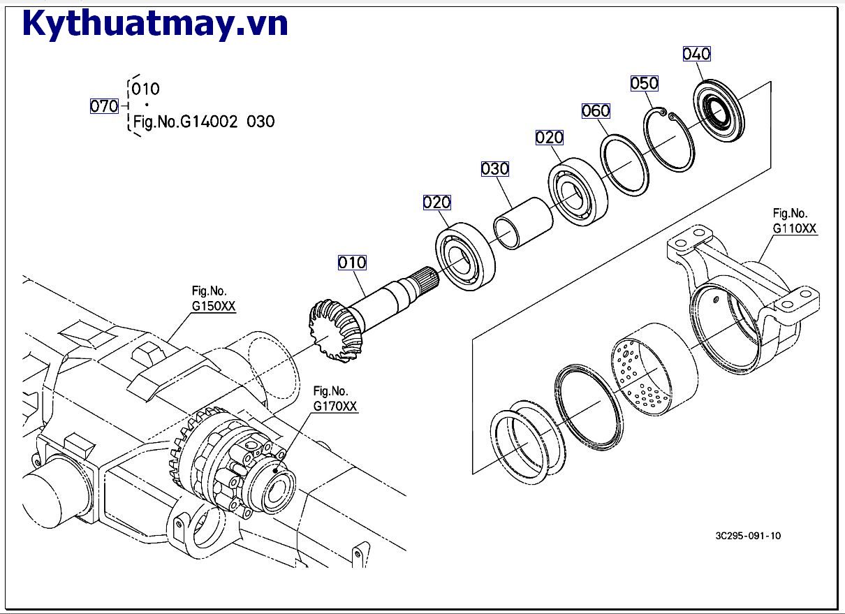 Bánh răng truyền động nón ( trước) ( cũ) 50001 đến 89999